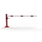 Swing barrier | with pull rope reinforcement | to be fixed by plugs, hot-dip galvanized and red coated with white reflecting rings | Barrier arm length: 2500 mm | for padlock
